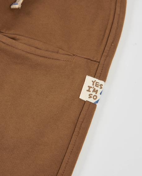 Pantalon de jogging bébé garçon en molleton avec taille élastique et cordon Marron 4 - vertbaudet enfant 