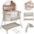Lit cododo berceau 3en1 luna réglable en hauteur et inclinaison avec matelas Beige sand+Beige taupe+Grey concrete 1 - vertbaudet enfant 