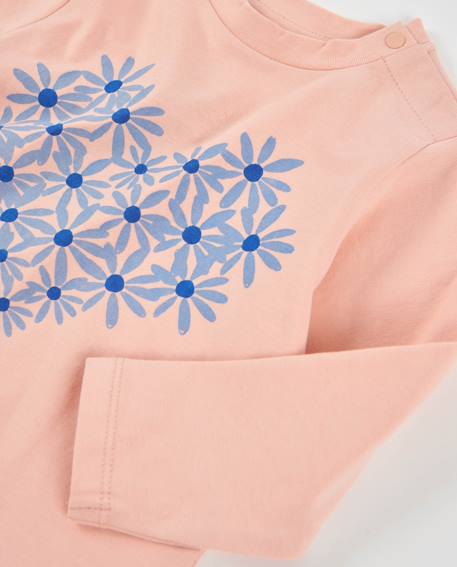 T-shirt manches longues bébé fille en jersey à motif floral Rose 3 - vertbaudet enfant 