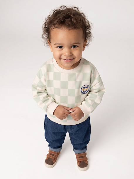 Sweat bébé garçon manches longues vert sauge 2 - vertbaudet enfant 