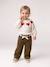 Pantalon large en velours ceinture à fleurs bébé olive+vieux rose 1 - vertbaudet enfant 