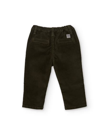 Pantalon en velours côtelé pour garçon avec taille ajustable Vert 2 - vertbaudet enfant 