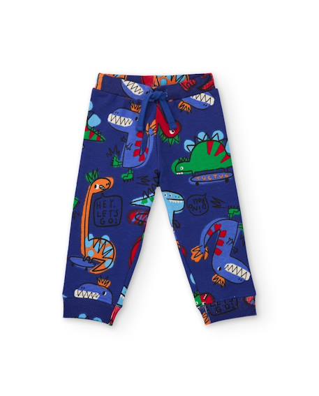 Ensemble molleton garçon  sweat zippé et pantalon imprimé Bleu 4 - vertbaudet enfant 