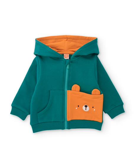 Ensemble en peluche pour bébé avec sweat à capuche Vert 2 - vertbaudet enfant 