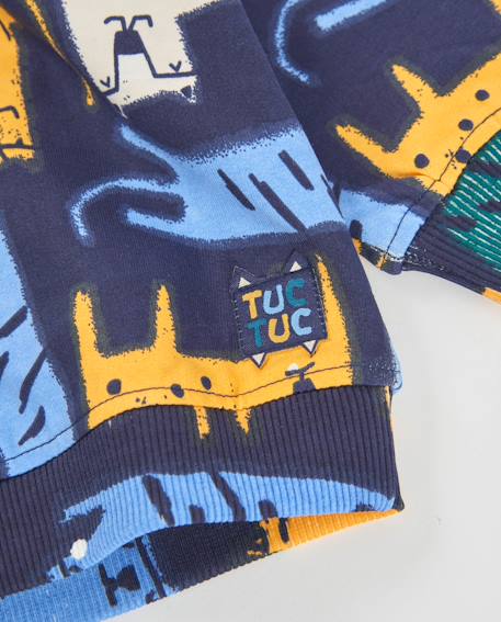 Sweat en molleton garçon à imprimé tigres et couleurs vives Bleu 5 - vertbaudet enfant 