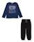 Ensemble garçon avec t-shirt en coton à motif géométrique et pantalon Bleu 1 - vertbaudet enfant 