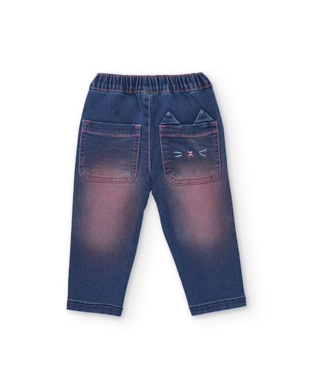 Jean fille coupe droite et taille ajustable Bleu 3 - vertbaudet enfant 