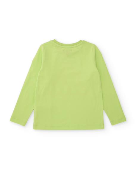Ensemble garçon avec t-shirt en coton à motif amusant et pantalon jogger Vert 4 - vertbaudet enfant 