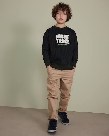 Chino garçon avec taille élastique et poches latérales Beige 1 - vertbaudet enfant 