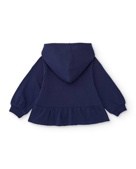Sweat zippé à capuche fille en molleton Bleu 2 - vertbaudet enfant 