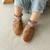 Chaussons cuir souple lazard le renard Marron 3 - vertbaudet enfant 