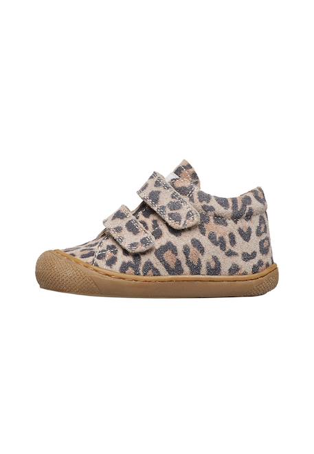 Chaussons premiers pas en suède imprimé léopard cocoon vl Beige-+Ébène+Marron- 3 - vertbaudet enfant 