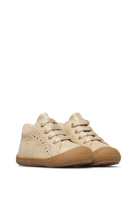 Chaussures premiers pas en suède pailleté lubby Platine-cognac 2 - vertbaudet enfant 