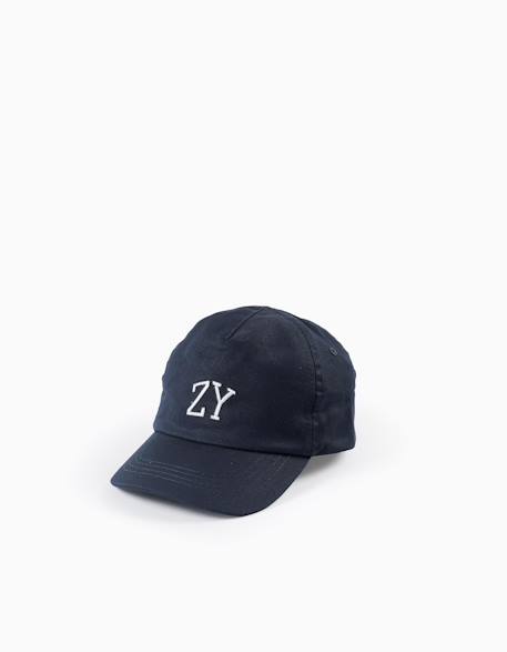 Casquette en sergé Bleu foncé 2 - vertbaudet enfant 
