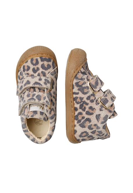 Chaussons premiers pas en suède imprimé léopard cocoon vl Beige-+Ébène+Marron- 4 - vertbaudet enfant 