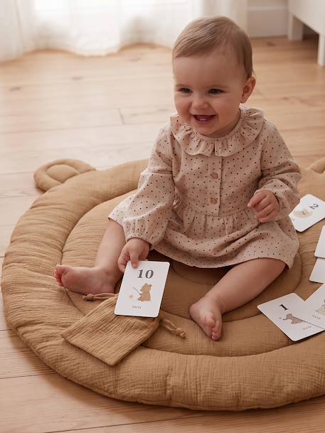 Tapis photo bébé en gaze de coton moka 1 - vertbaudet enfant 