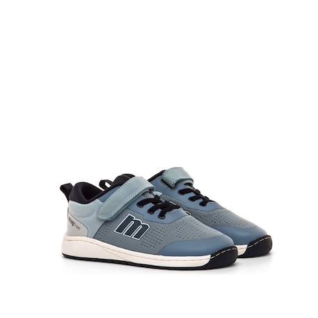 Sneakers garçon synthétique fermeture adhésive barefoot Bleu moyen+Blue+Vert olive 4 - vertbaudet enfant 