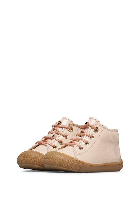Chaussures premiers pas en cuir verni cottins Blanc-+Rose poudré-marron 10 - vertbaudet enfant 