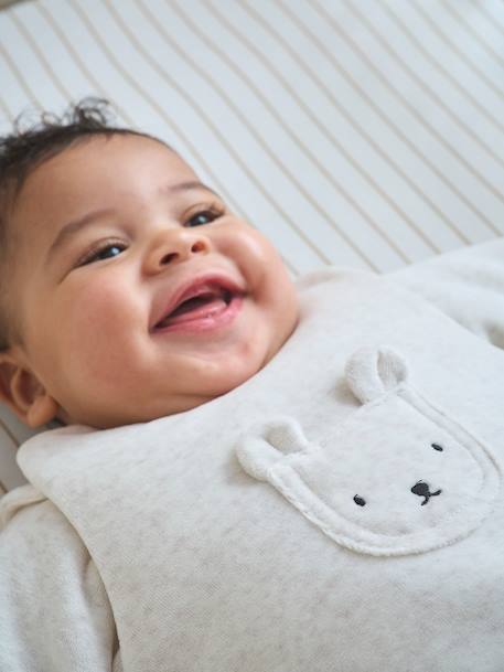 Gigoteuse velours manches amovibles` beige chiné 2 - vertbaudet enfant 