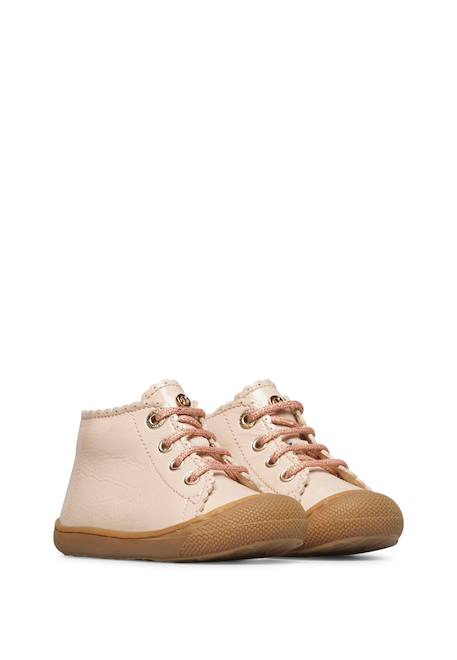 Chaussures premiers pas en cuir verni cottins Blanc-+Rose poudré-marron 7 - vertbaudet enfant 