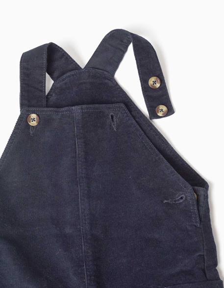 Salopette en velours côtelé avec poches cargo Beige+Bleu foncé 7 - vertbaudet enfant 