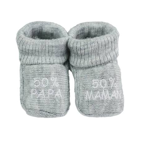 Chaussons naissance - message :  50% maman 50% papa Blanco+Gris+Mostaza+Verde 3 - vertbaudet enfant 