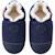 Chaussons bébé cuir souple uni velours fourrés Bleu 2 - vertbaudet enfant 