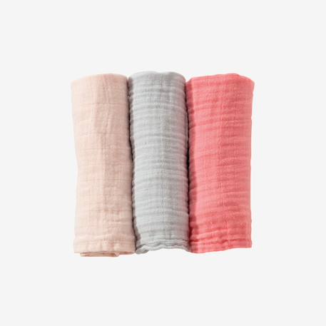 3 langes mousseline de coton Azul+Rosa 5 - vertbaudet enfant 