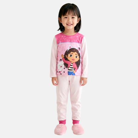 Pyjama fille imprimé manches longues pantalon gabby Rosatre+Rose 1 - vertbaudet enfant 