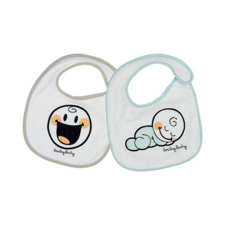 Lot de 2 bavoirs Azul+Coral 1 - vertbaudet enfant 