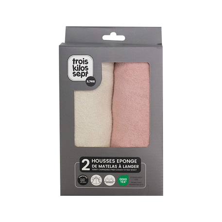2 housses de matelas à langer pack 2 coloris Caramelo+Rosa+Verde 10 - vertbaudet enfant 