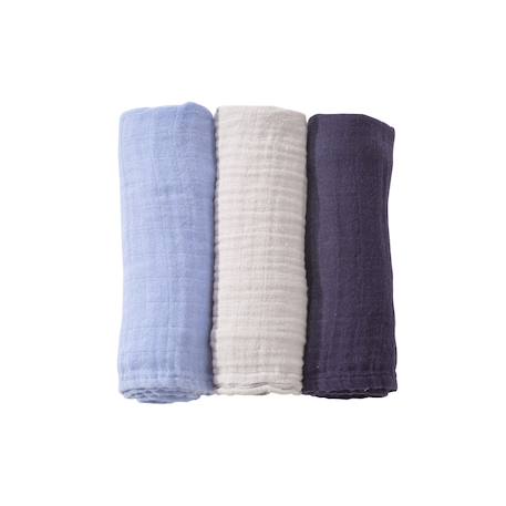 3 langes mousseline de coton Azul+Rosa 1 - vertbaudet enfant 