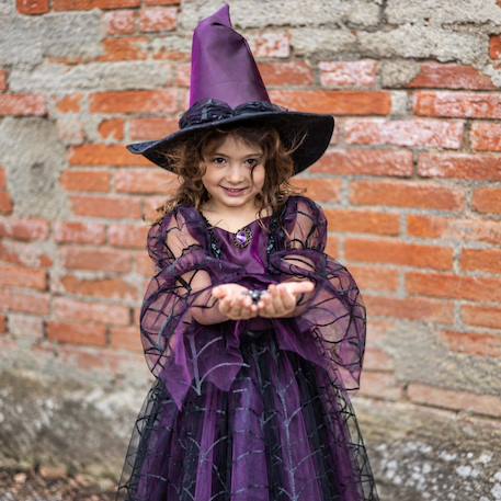 Déguisement enfant robe de sorcière araignée améthyste avec chapeau Violet 1 - vertbaudet enfant 