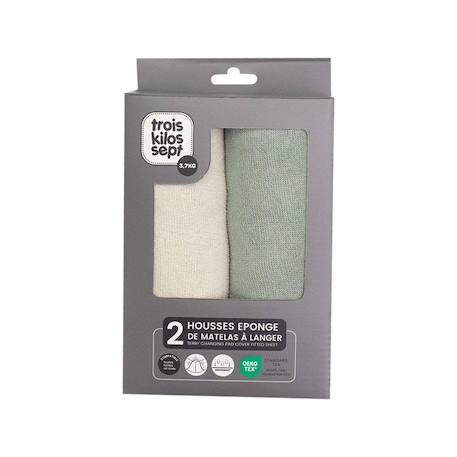2 housses de matelas à langer pack 2 coloris Caramelo+Rosa+Verde 17 - vertbaudet enfant 