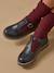 Salomés en cuir fille Bordeaux chocolat+Marine 7 - vertbaudet enfant 