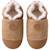 Chaussons bébé cuir souple uni velours fourrés Marron 2 - vertbaudet enfant 