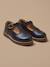 Salomés en cuir fille Bordeaux chocolat+Marine 11 - vertbaudet enfant 