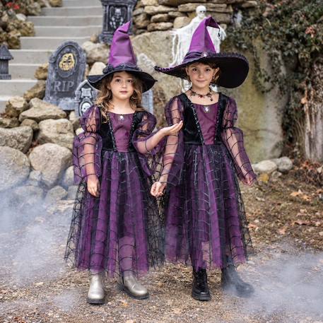 Déguisement enfant robe de sorcière araignée améthyste avec chapeau Violet 4 - vertbaudet enfant 