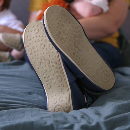 Chaussons enfant cuir souple bouclettes Bleu 3 - vertbaudet enfant 