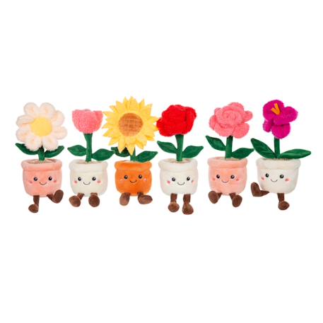 Peluche - peluche fleur avec pot – mimi flowers – 24 cm Corail 3 - vertbaudet enfant 
