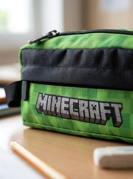 Trousse 2 poches minecraft enfant Vert et noir 4 - vertbaudet enfant 