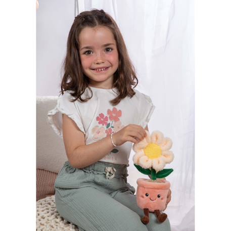 Peluche - fleur marguerite avec pot – mimi flowers – 24 cm Rose 2 - vertbaudet enfant 