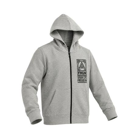 Sweat zippé à capuche enfant liam Gris/noir 3 - vertbaudet enfant 