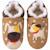Chaussons bébé cuir souple fourrés adrien le chien Marron 2 - vertbaudet enfant 