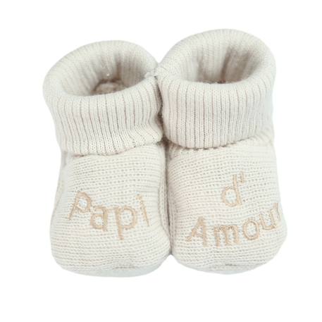 Chaussons bébé avec broderie papi d'amour Arena+Blanco+Gris 1 - vertbaudet enfant 