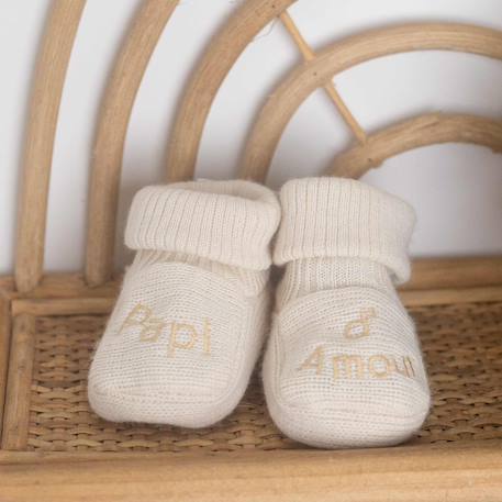Chaussons bébé avec broderie papi d'amour Arena+Blanco+Gris 2 - vertbaudet enfant 