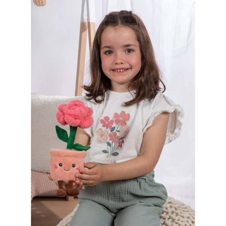 Peluche - peluche fleur avec pot – mimi flowers – 24 cm Corail 2 - vertbaudet enfant 
