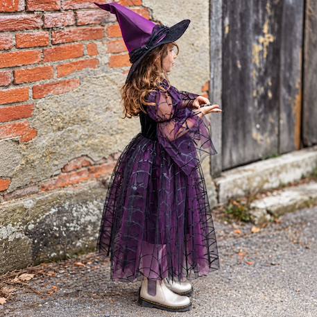 Déguisement enfant robe de sorcière araignée améthyste avec chapeau Violet 3 - vertbaudet enfant 