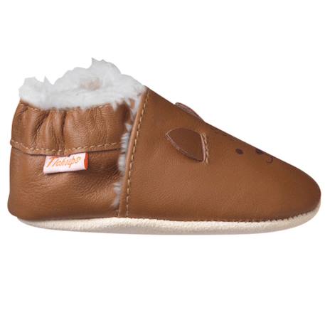 Chaussons bébé cuir souple lazard le renard Marron 1 - vertbaudet enfant 