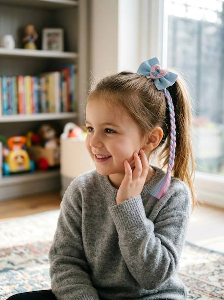 Chouchou tressé stitch avec figurine Bleu et rose 2 - vertbaudet enfant 